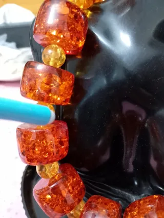 Collana ambra sintetica arancione