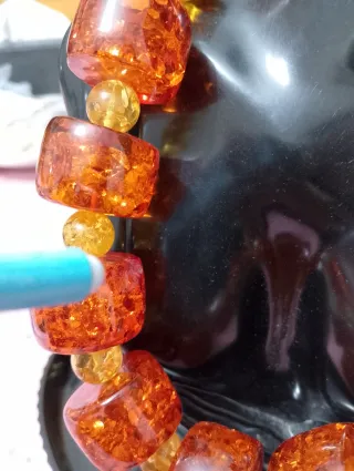 Collana ambra sintetica arancione