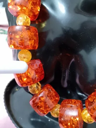 Collana ambra sintetica arancione