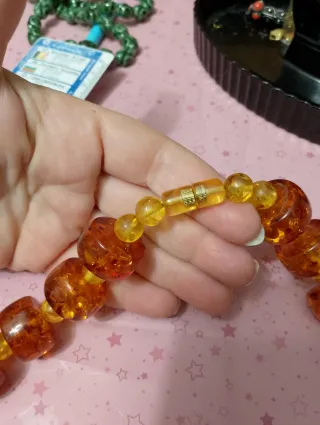 Collana ambra sintetica arancione