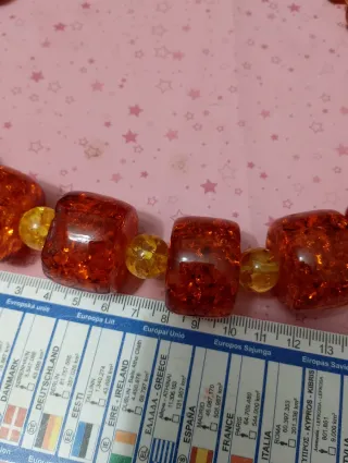 Collana ambra sintetica arancione