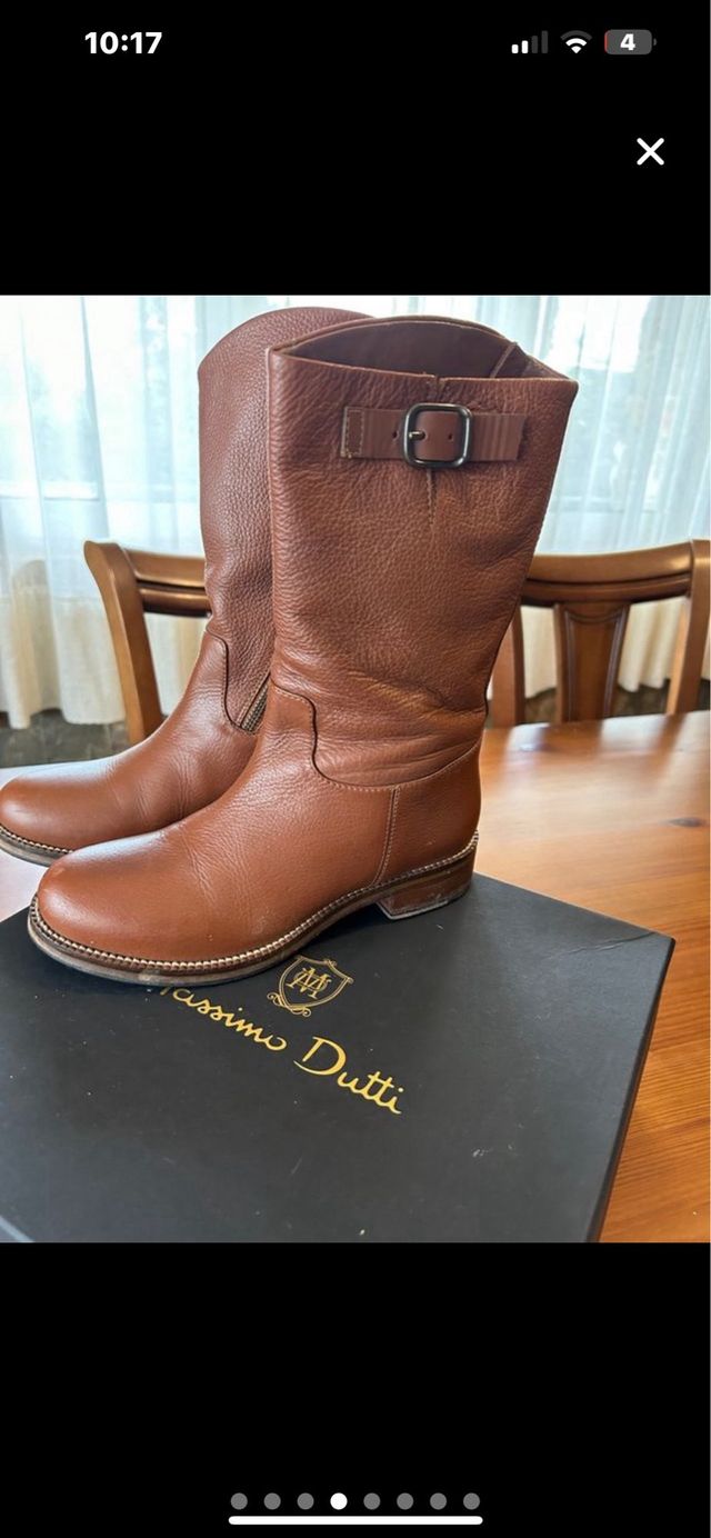 Stivali in pelle Massimo Dutti marroni