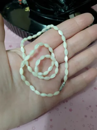 Collana madreperla bianca e argento