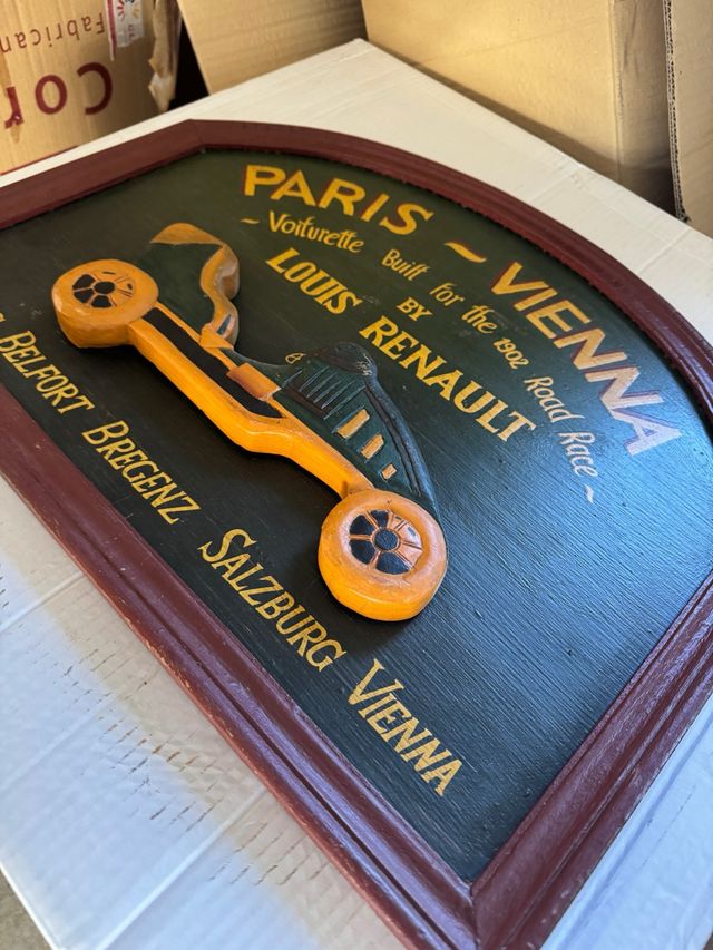 Cuadro Louis Renault París-Viena Madera