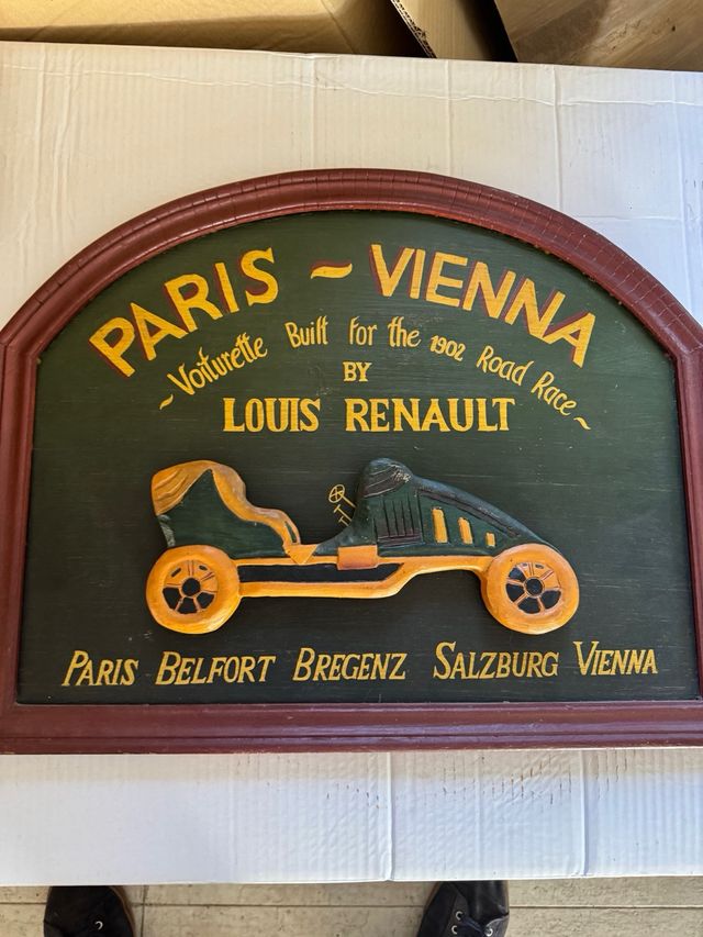 Cuadro Louis Renault París-Viena Madera