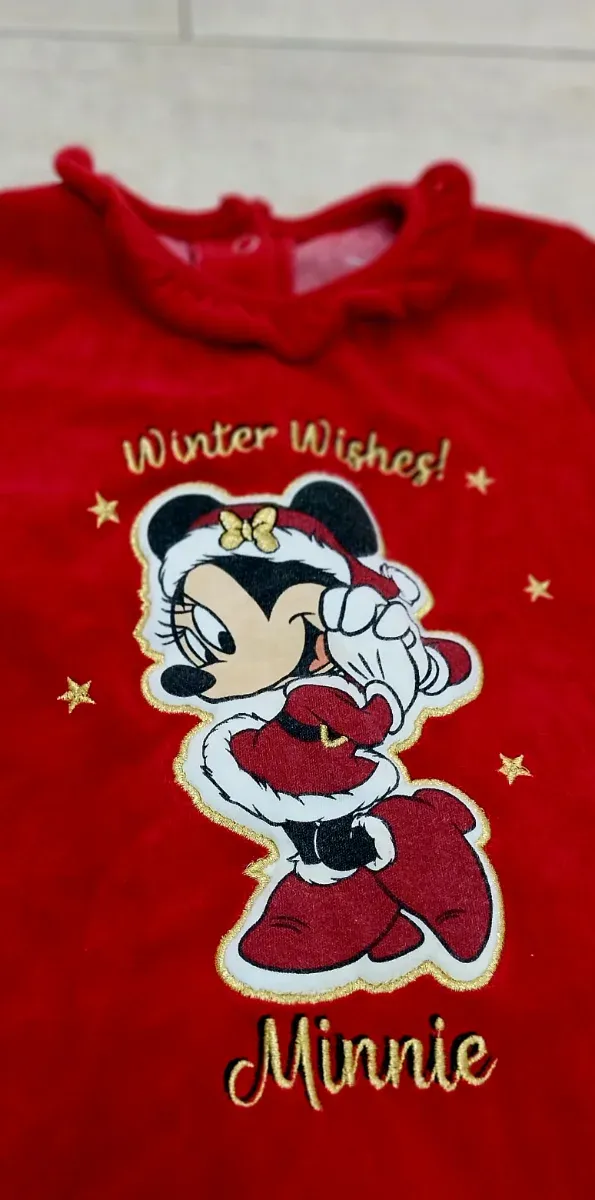 Pijama Minnie Navideño Rojo 80 cms