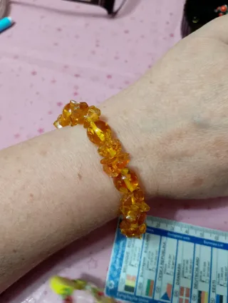 Bracciale simil ambra arancione