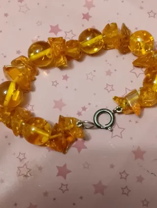 Bracciale simil ambra arancione