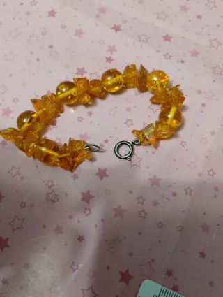 Bracciale simil ambra arancione