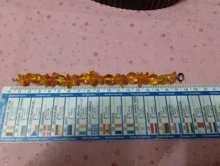 Bracciale simil ambra arancione