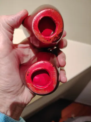 Coppia Portacandele Cuore Rossi