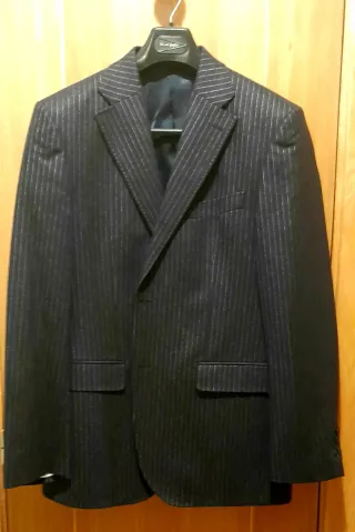 Blazer Lana Rayas Negro/Gris