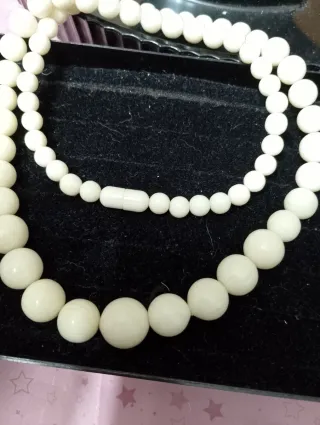 Collana vintage perle avorio
