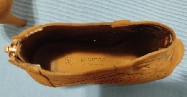 Botín marrón tacón abierto