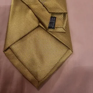Corbata Firenze Italiana Dorada verde de Seda.
