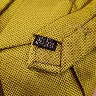 Corbata Firenze Italiana Dorada verde de Seda.