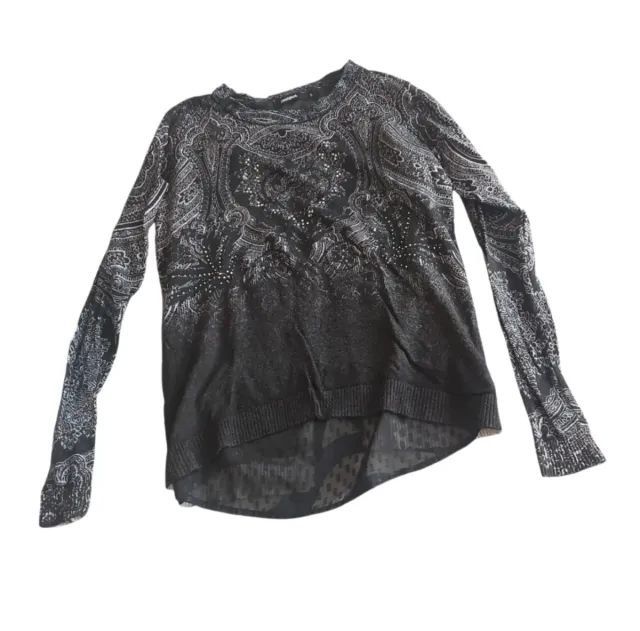 Maglietta Desigual Nero Argento