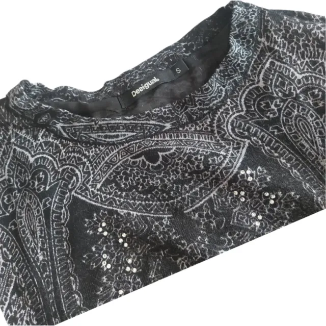 Maglietta Desigual Nero Argento