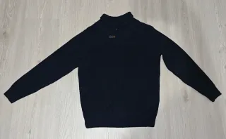 Jersey azul marino con cuello shawl