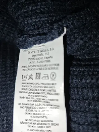 Jersey azul marino con cuello shawl