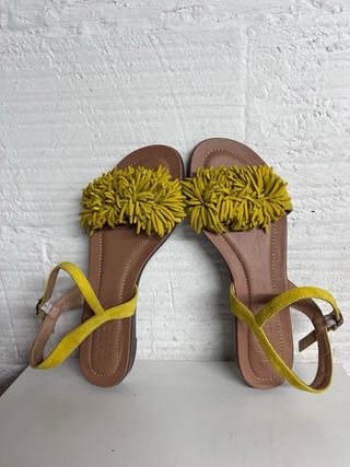 Sandalias Tater's Piel/Ante Amarillas Talla 38