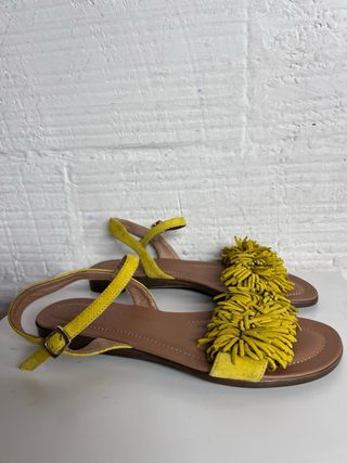 Sandalias Tater's Piel/Ante Amarillas Talla 38