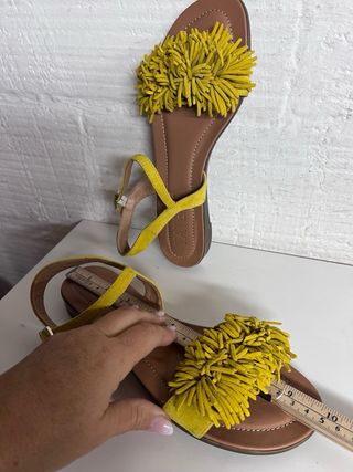 Sandalias Tater's Piel/Ante Amarillas Talla 38