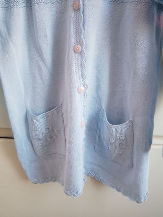 Cardigan Azzurro Vintage Orlon cotone daisy blu