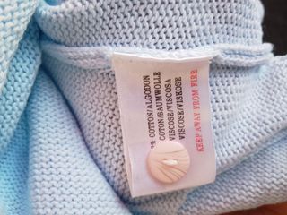 Cardigan Azzurro Vintage Orlon cotone daisy blu