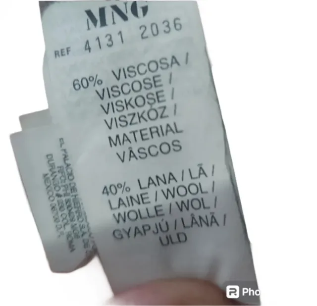 Pantalón Mango Wideleg Lana Nero