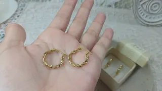 Conjunto 2 pares pendientes Chapado Oro
