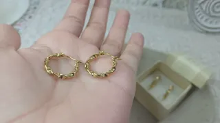 Conjunto 2 pares pendientes Chapado Oro