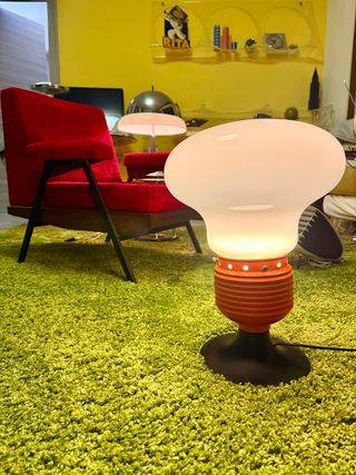 Lampada Grande Vintage Arancione e Bianca