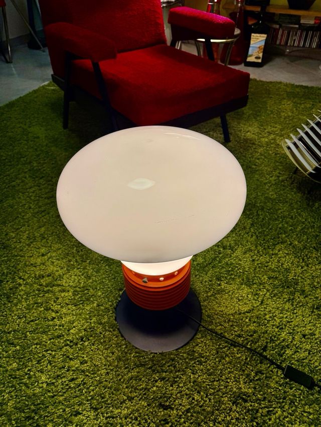 Lampada Grande Vintage Arancione e Bianca