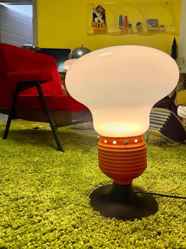 Lampada Grande Vintage Arancione e Bianca