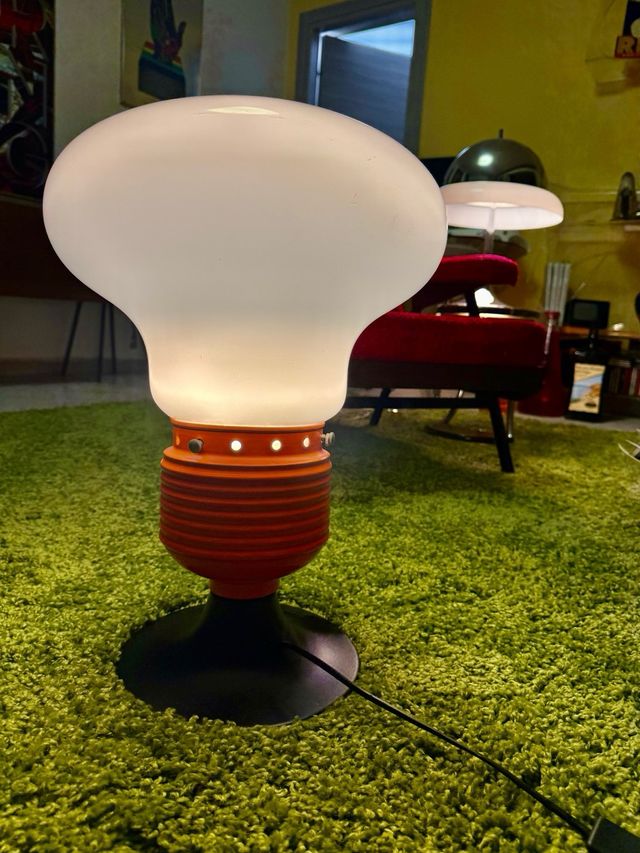 Lampada Grande Vintage Arancione e Bianca