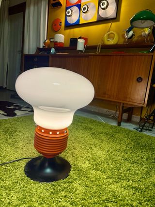 Lampada Grande Vintage Arancione e Bianca