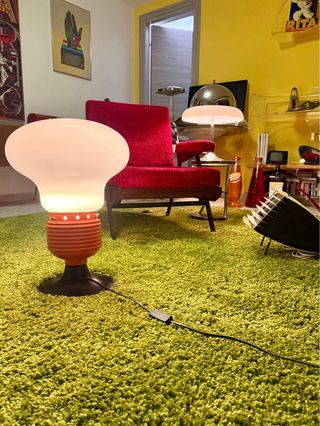 Lampada Grande Vintage Arancione e Bianca