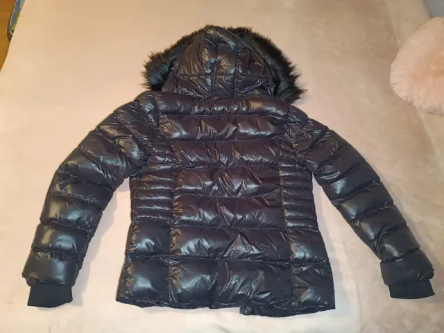 Piumino corto donna nero brillante