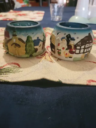 Portacandele natalizi in ceramica