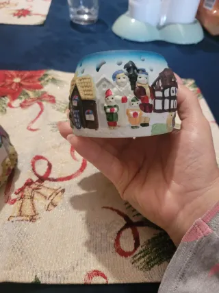 Portacandele natalizi in ceramica