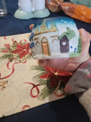 Portacandele natalizi in ceramica