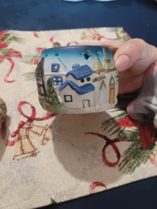 Portacandele natalizi in ceramica