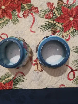 Portacandele natalizi in ceramica