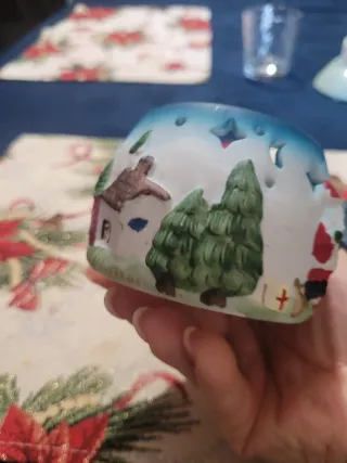 Portacandele natalizi in ceramica