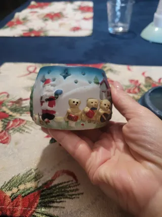 Portacandele natalizi in ceramica