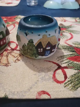 Portacandele natalizi in ceramica