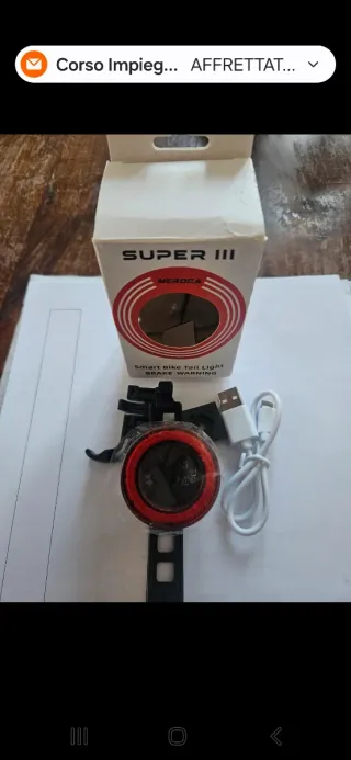 Luce LED posteriore bici/monopattino