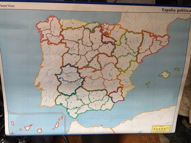 Mapa Político España Grande Escolar Vicens Vives