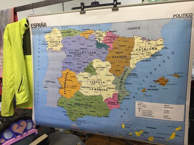 Mapa Político España Grande Escolar Vicens Vives